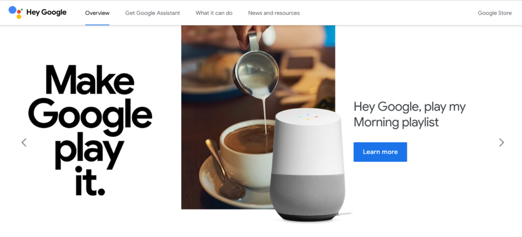 google assistant setting page